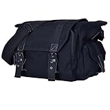 SUSQVHVCK SLR Kamera Umhängetasche Linse Verdrahtet Stativ Outdoor Travel Aufbewahrungstasche Große Kapazität Leinwand Messenger Bag Fit for Nikon Fit for Canon Fit for Sony Kameratasche(schwarz)