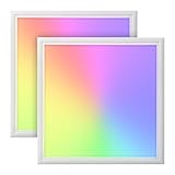 2x LED Panel 62x62cm 2800-6500K 4200lm RGB+CCT Farbsteuerung & dimmbar über Fernbedienung Einbau Rasterleuchte Einlegeleuchte Deckenleuchte Odenwalddecke OWA 620x620x12mm