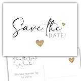 Kackspecht 25 Zauberhafte Save The Date Karten für die Hochzeit auf hochwertigen 300g Cremepapier. Boho Einladungskarten Einladung Hochzeit