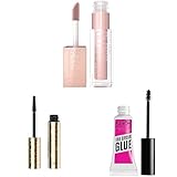 Bundle of Maybelline New York, Lifter Gloss, Farbe: Nr. 002 Ice (Nude), 1 x 5,4 ml + L'Oréal Paris Mascara, Volume Million Lashes, Black (Schwarz) + NYX Professional Makeup Brow Glue, Transparent