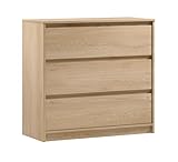 AXLIVING Schlafzimmer Kommode Mormanno K3S – 91,5 cm, Eiche Cremona