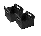 2 Stück Faltbare Kofferraumtasche schwarz hohe Tragkraft Polyester Klappbox Flexbox