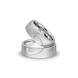 Kolibri Rings Silber Eheringe Rhodiniert 10 Zirkonia Steine Herz Trauringe Partnerringe Freundschaftsringe Paarpreis - Gratis Gravur und Etui