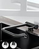ANYCEE Wasserhahn Küche klappbar Schwarz, Hochdruck Vorfenster Küchenarmatur mit 2 Strahlarten, Unterfenster Armatur Küche 360° Drehbar
