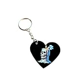 Gothic Schwarz Acryl Schlüsselanhänger - Totenkopf Kerze, Dunkle Katze, Spuktor, Voodoo-Puppe & Horror Teddy Designs | Hexe Schlüsselanhänger | Goth Geschenk Okkultes Accessoire, Schwarz , Black Heart
