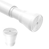 Fvonzn Duschvorhangstange zum Klemmen (70-127 cm) - Weiße Gardinenstange ohne Bohren - Teleskopische Spannstange 28-50 Zoll - Für Vorhänge & Dusche