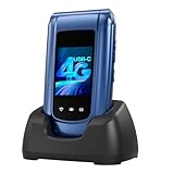 CHAKEYAKE 4G Klapphandy Seniorenhandy mit Großen Tasten Handy, Dual-SIM Flip Mobiltelefon mit Ladestation | SOS Notruffunktion | Kurzwahl | FM-Radio|Taschenlampe | 2,4+1.77 Zoll Dual Farbdisplay- Blau