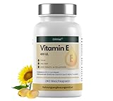 EXVital Vitamin E 400 I.E., 240 vegane Softgel Kapseln, mit D-Alpha-Tocopherol, Vitamin E aus Sonnenblumen, hochdosiert & laborgeprüft