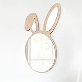 Sarah Duke Kinderzimmer Spiegel Wandspiegel Holz Hase Spiegel Acryl Kinder Spiegel Mirror Wandsticker Kinderspiegel Wanddekor für Kinderzimmer Badezimmer