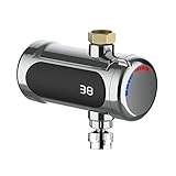 Durchlauferhitzer aus Edelstahl, kleiner Durchlauferhitzer mit Heizspirale, 3000 W, kompakter universeller Durchlauferhitzer für Küchenspüle, flexibel für Garten, Werkstatt, Terrasse, Wohnwagen