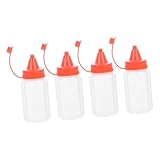 Warmhm 4 Stück Gewürzbox Flasche drücken Ketchup-Spender Squeeze-Flaschen küchenmaschiene Salatbehälter Olivenölflaschen Gewürz-Quetschflasche Marmelade Senf Gewürzflaschen Soße Container