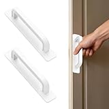 Jetstream 2 Stück Selbstklebende Griffe, Balkontürgriff, Türgriff Selbstklebend, Griff Selbstklebend, Schrankgriffe zum Kleben, Griff Balkontür, für Möbel, Schränke, Fenster, Schiebetüren (Weiß)