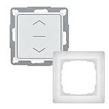 Wippschalter Rollladenschalter mit Mittelstellung und Rastfunktion incl. Gira 'Standard 55' Einzelrahmen