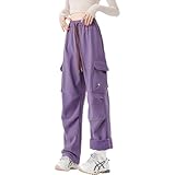 GAUASUIM Damen Softshellhose Wanderhose Skihose Gefüttert Fleece Warm Wasserdicht Winddicht Thermohose Outdoorhose Snowboardhose Trekkinghose Funktionshose Winter 6 Taschen Lila M