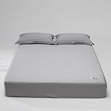 JIANINGHOME Spannbettlaken 135x200 Baumwolle Spannbettlaken，Bettlaken für Matratzen bis zu Höhe, Perfekte Matratzenpassform