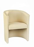 H&S Design Cocktailsessel Farbe Creme/beige Sessel Clubsessel Loungesessel Club Möbel Bürosessel Praxismöbel Farbe Creme/beige Kunstleder Neu