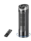 Grelife Turmventilator mit Fernbedienung, 13' Ventilator Leise mit 3 Modi 3 Geschwindigkeiten, 90° Oszillierend Tischventilator, 8-Std-Timer, LED-Anzeige, Geeignet für Wohnzimmer, Schlafzimmer, Büro