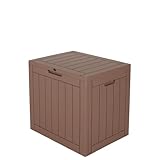 Ondis24 City Cube, Kunststoff Box - Abschließbare Poolbox, Gartenbox Wasserdicht, 110L, Taupe, 55x43x53cm Außenmaß, 75Kg Gewichts- & Sitzbelastbarkeit - Ideal für Wohnungs-, Pool- & Gartenbesitzer