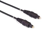 PremiumCord Optisches Audiokabel Toslink - 2m, Toslink Stecker auf Stecker, Digitalkabel für Stereoanlage HiFi Sounbar TV, HQ Audio, vergoldet, Farbe schwarz