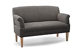 CAVADORE 2-Sitzer Küchensofa Malm, Sitzbank für Küche oder Esszimmer inkl. Armteilverstellung, Leichte Fleckentfernung dank Soft Clean, 152 x 97 x 78, Flachgewebe: grau