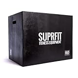 Suprfit – Baltrun Plyo Box Holz – Sprungbox für plyometrisches Training, Sprungkrafttraining & Crossfit – Jump Box mit 3 Sprunghöhen 50 x 60 x 70 cm – bereits vormontiert (Schwarz)