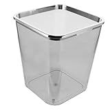HOMSFOU Großer Transparenter Mülleimer Für Badezimmer Schlafzimmer Und Abfalleimer Mit Druckring Für Haushalte Und Tiefgrau