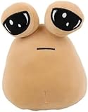 wiztex Pou Kuscheltier - 23 cm Braun Sad Pou - Aliien Plüschtier Verpackt in Deutschland - Anime Plush Toy Geschenk für Kinder und Fans zu Halloween und Weihnachten