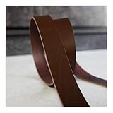 CRAFTPOINT Lederriemen Dunkelbraun aus Naturleder, 130-150 cm Länge, 3-3,5 mm Dick, Vegetabil Gegerbt, Verschiedene Breiten 15-80 mm (40mm Breit)