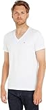 Tommy Jeans Herren T-Shirt Kurzarm TJM Original V-Ausschnitt, Weiß (Classic White), L