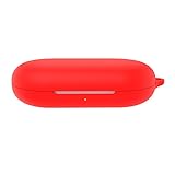 Hülle für Ohrstöpsel Kompatibel für SoundCore V20i, Silikon-Kopfhörertaschen Kopfhörer-Schutzhülle Ear Buds Box Headset Tragetasche mit Haken (nur Etui) (Rot)