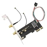 Muuookka Drahtloses Netzwerkadapter WiFi 6 NGFF A/E-Key zu M.2 NGFF Key-M NVME SSD-Adapter Bluetooth 5.1 für AX200