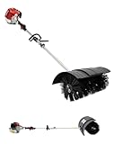 DIFU Motorbesen Benzin 52ccm mit Schutzbrille, Upgrade Schneefräse Benzin Kehrmaschine Kit, 2,3 PS Handkehrmaschine Schneeschieber, Luftgekühlt 2-Takt Benzin Kehrbesen für Draußen