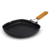 Innovacook Grillpfanne mit klappbarem Griff, 28 cm, langlebige Pfanne, innovatives Kochgeschirr, doppellagige Beschichtung, geeignet für alle Herdarten