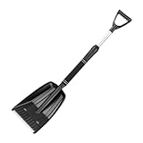 DOITOOL Verstellbare Schneeschaufel aus Rostfreiem und Leicht Vielseitig für Auto Camping Outdoor Schnee Sandentfernung Kompakt und Einfach zu Transportieren Robust und