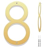 Friendship Moderne Hausnummern für den Außenbereich, goldbeschichtet, schwimmende Metall-Adressnummern, Plaketten für Briefkasten und Zuhause, 30,5 cm (8)