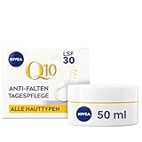 NIVEA Q10 Anti-Falten Power Straffende Tagespflege LSF 30 (50 ml), Gesichtspflege mildert und beugt Falten vor, straffende Tagescreme mit Q10 und Kreatin