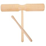 BESTonZON Holz Guiro Percussion Instrument für Anfänger Guiro mit Stick Langlebiges Orff Schlaginstrument Ergonomisch Gestaltet Sicher für Kindergarten und Bühnenauftritte