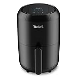 Tefal Mini Heißluftfritteuse Easy Fry Compact, Heissluftfritteuse klein 1-2 Personen: 1,6 l Kapazität, 6 automatische Programme, Digitales Display, energiesparend, Friteuse ohne Öl, schwarz, EY3018