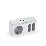 TESSAN Mehrfachstecker für Steckdose, Mehrfachsteckdose mit USB C 15W Schnellladung, USB Steckdosenadapter 3600W, 6 in 1 Steckdosenverteiler mit 1 USB C und 2 USB A, Doppelstecker für Steckdose, Weiß