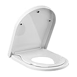 Toilettendeckel mit Kindersitz Absenkautomatik, WC Sitz Klobrille Toilettensitz mit Quick-Release Funktion& Verstellbaren Scharnieren WC Deckel aus UF Duroplast, D-Form Weiß