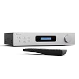 Auna Art22 Verstärker HiFi Stereo Mit Bluetooth & DAB+ Radio – 2x60 W, Optische & Koaxiale Eingänge, FM-Tuner, CD/DVD-Wiedergabe, Fernbedienung, Kompaktes Design, Weiß-Silber