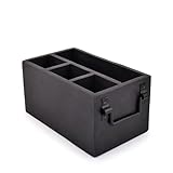 EDHAS Besteckkorb aus Mangoholz mit 4 Fächern, Besteckhalter mit Serviettenhalter für Küche, Esszimmer, Picknicks (25,4 x 15,2 x 12,7 cm)