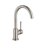 SCHÜTTE 79129 CORNWALL Küchenarmatur Niederdruck, Spültischarmatur mit hohem Auslauf, Einhebelmischer, energiesparend, 360 ° schwenkbar, Wasserhahn Küche, Armatur Spüle, Edelstahl