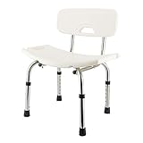 Brilluxa Duschstuhl, Verstellbarer Badestuhl, Bank, Duschhocker mit Rückenstütze, tragbarer Badezimmer-Badesitz für ältere Senioren mit Behinderung