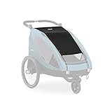 Hauck Sonnensegel für Kinder Fahrradanhänger und Kinderwagen Dryk Duo, Sonnenschutz UV-Schutz UPF 50+, Einfache Befestigung, Höhenverstellbar (Schwarz)