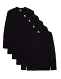 Lower East Herren LE133 Langarmshirt, Schwarz (5er Pack), 3XL
