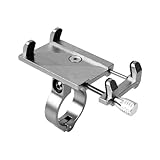 GPS Halterung 360 ° Rotation Aluminiumlegierung Fahrrad Motorrad Telefonhalter Für 3,5-6,2 Zoll Universal Mobile(Silber)