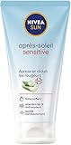 NIVEA SUN Sensitive SOS After Sun Gel (1 x 175 ml), Bio Aloe Vera Gel Feuchtigkeitsspendend & Beruhigend, After Sun Gel ohne besonderen Duft für empfindliche Haut