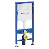 Geberit 458103001 Montage-Element Duofix Basic für Wand-WC, mit Spülkasten UP100 112 cm, Kunststoff, Blau/Weiß