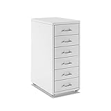 Aktenschrank aus Metall mit 8 Schubladen auf Rädern – Mobile Büroaufbewahrung zum Organisieren von Dokumenten und Zubehör – langlebiges Design für Home Office